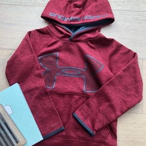 Under Armour red hoodie with pocket center logo XS